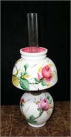 Fenton Moss Rose Peachblow mini oil lamp with
