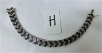heavy sterling tennis bracelet with black and