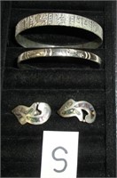 sterling bangle with Zodiac signs Taxco, s