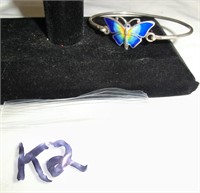 sterling and enamel butterfly bracelet