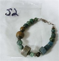 sterling and stone beaded bracelet
