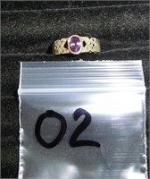 sterling, amethyst and marcasite ring size 9 lot
