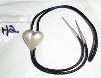 sterling puffy heart bolo with sterling tips lot