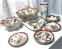 10 Japanese motif bowls & plates & cup