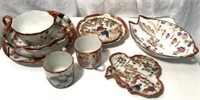 11 Japanese motif bowls & plates & cup
