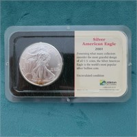 ENCASED 2001 Silver American Eagle Dollar