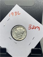 1936 MERCURY SILVER DIME