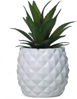 White Porcelain Pineapple Fake Plant Potted