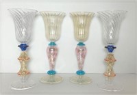 Two Pair of Delicate Wine Glasses