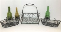 Decorative Metal Tray, Candle Holders