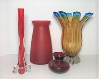 Colored Glass Vases- Includes Murano Glass