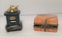 Limoges Trinket Boxes Grinder & Suitcase