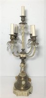 Brass Candelabra Lamp Crystal Prisms