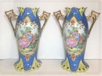 Pair of Old Paris Style Porcelain Vases