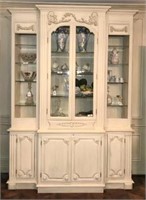 Painted Two Piece Display Cabinet