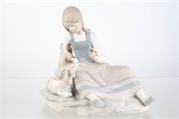Lladro Figure of Girl and Goat
