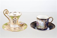 Meissen and Sevres Demitasse Cups & Saucers
