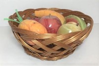 Stone Fruit in Wicker Basket