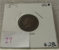 1874 INDIAN HEAD CENT