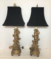 Pair of Finely Molded Figural Lamps
