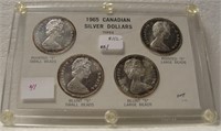1965 CANADIAN DOLLAR TYPES SET - 4 COINS