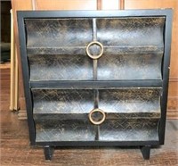 Painted Two Drawer Cabinet with Ring