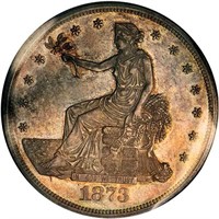 T$1 1873 FOUR OF THE FIRST FIVE PIECES STRUCK