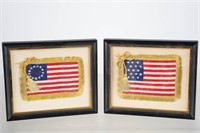 Framed Vintage American Flags
