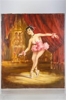 Oil on Canvas of Ballerina by Fritz Herzog
