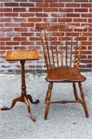 Late 18th/Early 19th C Windsor Chair & Candlestand