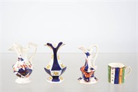 Gaudy Welsh Miniature Jugs, Spill Vase and Mug