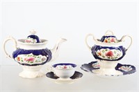 Gaudy Welsh Columbine/Feather Teapot and Others