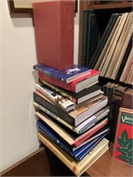 STACK OF BOOKS AND MISC YEARBOOK