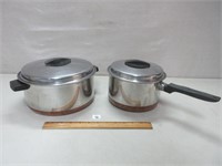 NICE COPPER BOTTOM POTS WITH COVERS