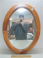 NICE WOODEN FRAME OVAL MIRROR