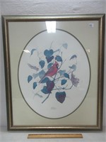 PRETTY CARDINAL SIGNED/NUMBERED PRINT