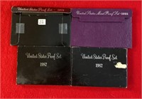1973/1982/1982/1993 US proof sets