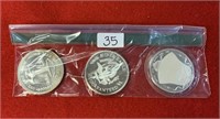 (3) 1 Ounce silver rounds