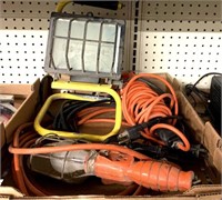 Variety of shop lights and extension cords