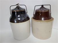 2 Pottery Pickle Jars