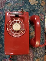 BELL RED WALL DIAL TELEPHONE