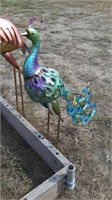 Metal peacock lawn ornament