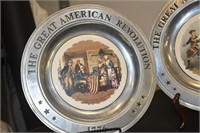 American Bicentennial Pewter Plates (6)