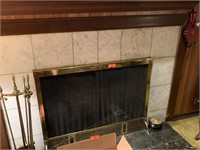 BRASS FIREPLACE SCREEN / TOOLS/ MORE
