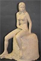 Handmade  Clay Sculpture Of A Nude Woman