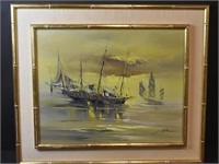 Mid Century Oil On Canvas Signed by Artist