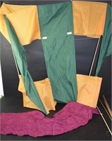 Large Green and Orange Vintage Kite