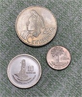 (3) Guatemala Silver Coins BU/UNC