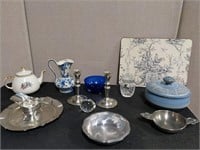 Box Lot: Decorations (Pewter,Tea Pot,Vase, etc..)