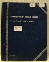 MERCURY DIME BOOK W/22 COINS - 1916-1945
